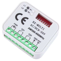 Module récepteur de relais sans fil universel 433 MHz DC 12V 2 canaux et 2 télécommandes émettrices 433 MHz