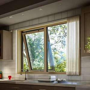 Fenêtres à profil bas en aluminium biseauté avec verre <span class=keywords><strong>anthracite</strong></span>, à ouverture par le haut, pour façades de bâtiments modernes - Product Image 4