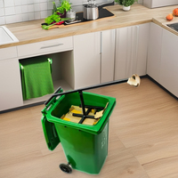 Compacteur de déchets manuel en fer Poubelle à roulettes en acier inoxydable Compacteur de déchets respectueux de l'environnement Brochage