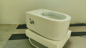 WC suspendu en céramique monobloc à chasse directe, de haute qualité, avec fonction bidet eau chaude et froide - Product Image 6