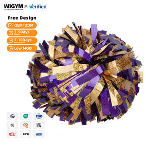 Cheerleading Foil Pom Poms Metal & Plastic Shiny Reflective Customizable Colors Eye Catching Visual Effects - Product Image 1