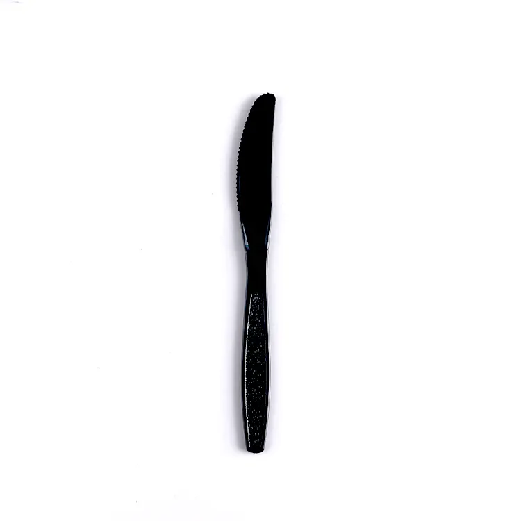 O grande Flarware preto durável descartável do grande peso ajusta as facas plásticas do picosegundo geadas do punho 185mm 5g facas descartáveis