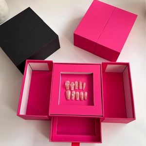Scatola di Lusso <span class=keywords><strong>per</strong></span> Unghie Finte a Due Strati, Confezione Regalo Personalizzata in Carta Kraft <span class=keywords><strong>per</strong></span> Unghie Artificiali - Product Image 2