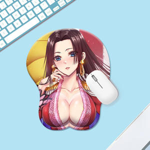 Ergonomik <span class=keywords><strong>3D</strong></span> <span class=keywords><strong>Anime</strong></span> fare altlığı bilek istirahat ile büyük boy yumuşak kalça silikon PC Gamer için seksi göğüs tasarımı - Product Image 5