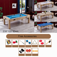 Table de billard multifonction 4 en 1 de 8 pieds avec plateau de repas, vente en gros d'usine, hockey sur air, tennis de table