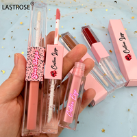 Rouge à lèvres mat naturel double embout 2-en-1, gloss à lèvres végétalien brillant, gloss miroir waterproof nude, brun, rose, maquillage de luxe