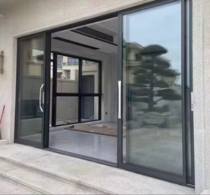 Design moderno 4 pannelli in lega di alluminio con doppi vetri <span class=keywords><strong>porta</strong></span> esterna <span class=keywords><strong>scorrevole</strong></span> impermeabile <span class=keywords><strong>porta</strong></span> da giardino per porte esterne Villa - Product Image 1