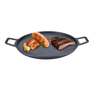 Outdoor Bbq Griddles Tools Round Grill Pans Cast Iron Crepe Frying Flat Griddle Pan