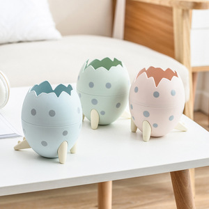 Dinosaur Egg Storage Bucket Round Cartoon Design Desk Organizer With Legs Blue Pink Green Color Options - Product Image 1
