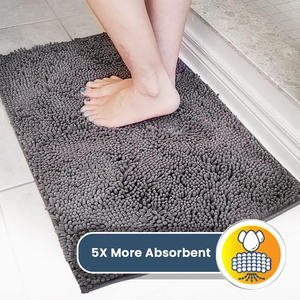 Alfombrilla de microfibra para puerta de perro para interiores y exteriores, alfombra de entrada de chenilla de secado rápido, absorbente antideslizante para verano e invierno, alfombra suave para mascotas - Product Image 4