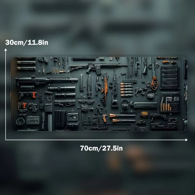 Gun Parts Assembly Large Mouse Pad XXL Desk Mat Non-Slip Rubber Base Gaming Keyboard and Mouse Stitched Edges for Home and Game