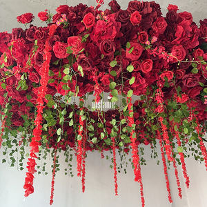 Decoración Navideña Grande para Exterior Guirnalda Colgante <span class=keywords><strong>de</strong></span> Flores Rojas para Techo Arreglos <span class=keywords><strong>de</strong></span> Flores Artificiales 3D <span class=keywords><strong>de</strong></span> Seda para Decoración <span class=keywords><strong>de</strong></span> Techo - Product Image 6