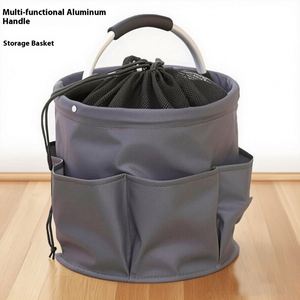 Panier de pique-nique pliable en bambou pour le camping en plein air, rangement multifonctionnel pour outils de salle de bain et de toilette, et rangement domestique - Product Image 3