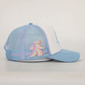 Casquettes de camionneur en mousse à 5 panneaux, personnalisées, de haute qualité, avec logo brodé 3D, en maille unie, vente en gros - Product Image 4