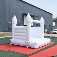 Château gonflable blanc, petit château gonflable d'extérieur en PVC, fête de jardin, château gonflable pour sauter