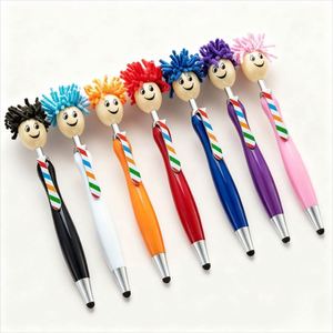 Creative Quirky Plastic Ballpoint <b>Pen</b> Custom Mop Head Design Hot-selling for Kids and Students - Product Image 1
