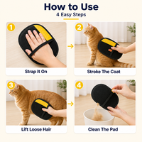Gant de toilettage pour animaux de compagnie imperméable de qualité supérieure, avec sangle ergonomique, maille respirante, pour enlever les poils de chien et de chat, massage, nettoyage, utilisation en intérieur