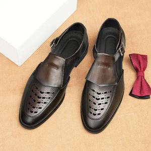 Nuevos Zapatos de Cuero para Hombre Estilo Británico - Formales de Negocios, Casuales, Mocasines de Cuero Genuino con Hebilla - Product Image 3