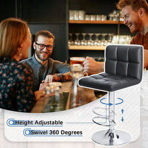Best-seller <span class=keywords><strong>Tabouret</strong></span> <span class=keywords><strong>de</strong></span> <span class=keywords><strong>bar</strong></span> moderne Pivotant réglable en cuir Pu Île carrée Tabourets <span class=keywords><strong>de</strong></span> <span class=keywords><strong>bar</strong></span> noirs pour la cuisine - Product Image 6