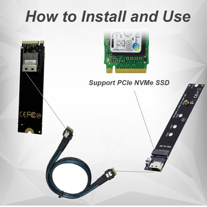 NVMe <span class=keywords><strong>M</strong></span>.<span class=keywords><strong>2</strong></span> NGFF到Slimline SAS (SFF-8654) 适配器卡的接口 - Product Image 4