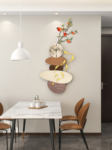 <span class=keywords><strong>Reloj</strong></span> de Pared de Madera Estilo Chino, Decoración Floral, Plato Redondo Apilado, <span class=keywords><strong>Reloj</strong></span> Grande para Decoración de Salas de Estar y Dormitorios - Product Image 4