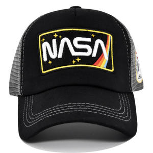 Casquette de baseball brodée transfrontalière NASA |   Casquette à visière sur le thème de l'aviation américaine |   Casquette de soleil à visière incurvée en maille respirante avec logo personnalisé - Product Image 1