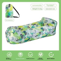 Canapé gonflable de plage extérieur taille simple en tissu Oxford – Matelas gonflable portable, chaise longue, design minimaliste moderne pour le camping