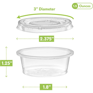 31years Supplier Disposable Small Plastic Sauce Cup 2 oz Pudding Portion Condiment Cups with Lids, Jello Shot Cups - Product Image 3