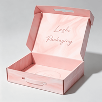 Boîte cadeau en carton rigide de luxe pliable de grande taille avec poignée en plastique, impression personnalisée