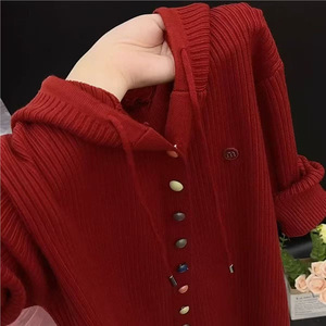 Nouveaux pulls <span class=keywords><strong>cardigan</strong></span> rayés pour femmes 2026, pull en tricot à manches longues - Product Image 2