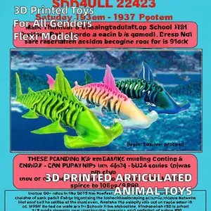 Modèles d'animaux articulés imprimés en 3D personnalisés - Jouets amusants pour les amateurs d'art de 7 à 12 mois - Emballage d'origine - Fabriqué en Chine - Product Image 4