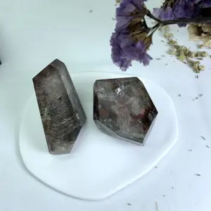 wholesale natural polished crystals reiki phantom crystal healing stones free form garden quartz for healing