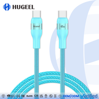 Câble USB-C 65W Fastory en gros, charge rapide PD, câble de transfert de données USB, tressé en nylon pour téléphone, tablette, ordinateur portable, câble Type-C OEM