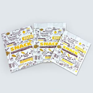 Sac en papier kraft personnalisé ZJPACK pour la restauration rapide, hamburger, frites, sac en papier imprimé résistant à la graisse pour les en-cas - Product Image 2