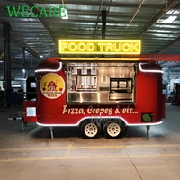 Fourgon de restauration mobile WECARE entièrement équipé, four à pizza, barbecue, bar extérieur, stand de beignets et desserts, avec équipement de cuisine complet