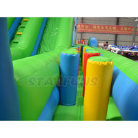 Château gonflable commercial en PVC avec toboggan combiné, chien à pattes, toboggan sec gonflable, parcours d'obstacles à louer