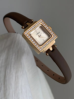 Montre à quartz pour femme, écologique, rétro chic et élégante, avec boîtier et bracelet, style polyvalent pour les trajets quotidiens, style vintage