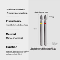 Emery Nail Art Bits Manucure Outil Bullet Head Shape Nail Drill Bit Outils de polissage des ongles