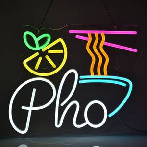 Enseigne néon LED sur le thème de la <span class=keywords><strong>cuisine</strong></span> asiatique, motifs Ramen, Pho, Sushi pour bar à nouilles japonais, restaurant de <span class=keywords><strong>cuisine</strong></span> asiatique, vitrine de magasin - Product Image 1