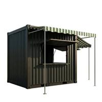Kiosque Conteneur Préfabriqué 10 pieds Design Rustique Cuisine Commerciale Complète Auvent Rabattable pour Marchés Extérieurs & Parcs Agricoles Service Alimentaire