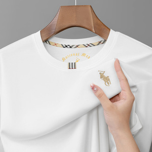 T-shirt à manches longues pour homme Little <span class=keywords><strong>Paul</strong></span>, col rond, broderie Joker, style vintage, coton respirant, évacuation de l'humidité, 210 grammes - Product Image 1