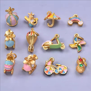 Misturado Bonito Esmalte De Ar Quente Balão Avião Bicicleta Encantos Jóias Atacado DIY Kawaii Umbrella Rainbow Pendant Making <span class=keywords><strong>Bulk</strong></span> - Product Image 2