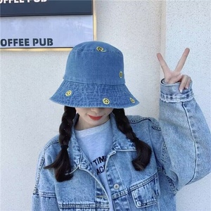 Sombreros de cubo baratos para niñas y damas estudiantes sombrero de <span class=keywords><strong>pescador</strong></span> Primavera Verano cara sonriente lindas gorras de vaquero femeninas personalizadas bien - Product Image 3