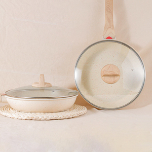 Poêle à frire en céramique antiadhésive avec couvercle sans PFAS/PTFE/PFOA Poêle à chef saine et non toxique Poêle <span class=keywords><strong>compatible</strong></span> avec l'induction - Product Image 6