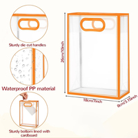 Sac d'emballage personnalisé, sac cadeau transparent, sac en plastique pliable transparent pour souvenirs, cadeaux de fête