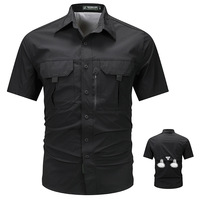 Chemise décontractée à manches courtes pour hommes Chemise d'extérieur respirante à séchage rapide pour la randonnée, la chasse, le voyage et le trekking