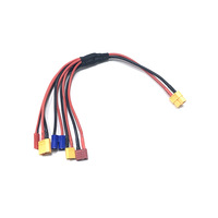 Kabel Adaptor Multi-Konektor XT60 Male ke 4-in-1, Kabel Splitter XT60/XT30/EC3/JST/T Plug Female untuk Pengisian Baterai Lipo RC