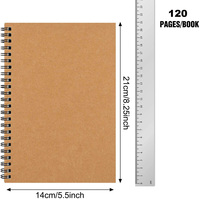 Factory Direct A5 Spiral-Notizbuch Ruled Journals-Notizbücher Brown Kraft Paper Cover Coil-Notizbuch 60 Blatt 120 Seiten liniertes Papier