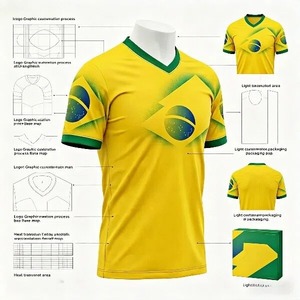 Envío <span class=keywords><strong>Gratis</strong></span> Camisetas de Fútbol Personalizadas Ligeras <span class=keywords><strong>para</strong></span> Adultos Unisex Tallas Grandes 100% Poliéster de Secado Rápido Corte Regular Cuello Redondo - Product Image 3