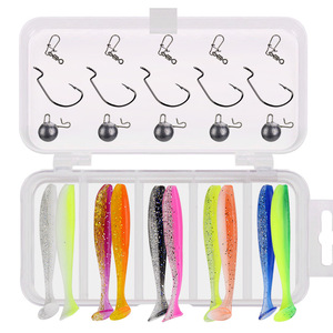Set di Esche <span class=keywords><strong>Artificiali</strong></span> Multicolore con Gancio a T e Gancio a Crank, Esche Morbide per <span class=keywords><strong>Pesca</strong></span> in <span class=keywords><strong>Mare</strong></span> e Acqua Dolce - Product Image 6